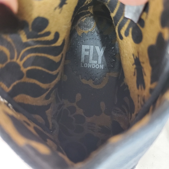 Fly London Women's Size EU 37 Yama Blue Suede Ankle Boots Wedge Lace Up - Picture 4 of 11